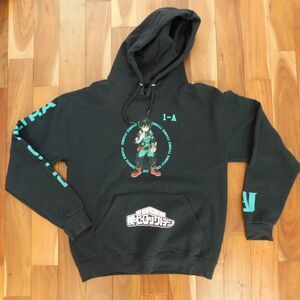 My Hero Academia Deku Black Pullover Anime Graphic Hoodie Sweatshirt Mens Medium